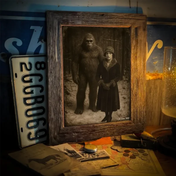 Personalized Bigfoot 1920s Photo Poster Custom Face Vintage Wall Art