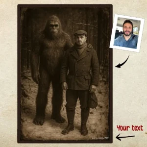 Personalized Bigfoot 1920s Photo Poster Custom Face Vintage Wall Art