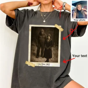 Personalized Bigfoot 1920s Photo Shirt Custom Face Vintage Polaroid Tee