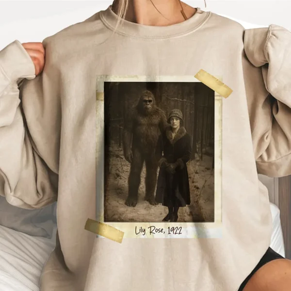 Personalized Bigfoot 1920s Photo Shirt Custom Face Vintage Polaroid Tee