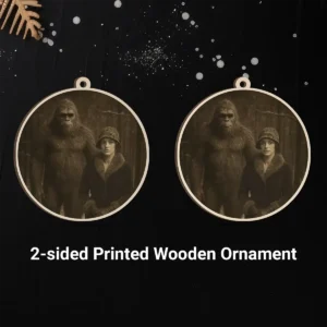 Personalized Bigfoot 1920s Photo Wooden Ornament Custom Face Vintage Christmas Gift
