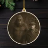 Personalized Bigfoot 1920s Photo Wooden Ornament Custom Face Vintage Christmas Gift