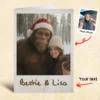 Personalized Bigfoot Photo Christmas Card Funny Custom Sasquatch Greeting Card