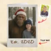 Personalized Bigfoot Photo Christmas Card Funny Custom Sasquatch Greeting Card