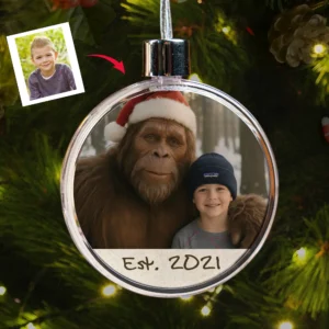 Personalized Bigfoot Photo Christmas Ornament Custom Face & Text Gift