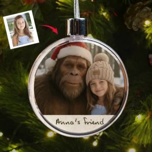 Personalized Bigfoot Photo Christmas Ornament Custom Face & Text Gift