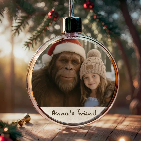Personalized Bigfoot Photo Christmas Ornament Custom Face & Text Gift