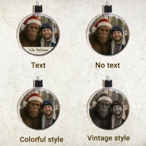 Personalized Bigfoot Photo Christmas Ornament Custom Face & Text Gift