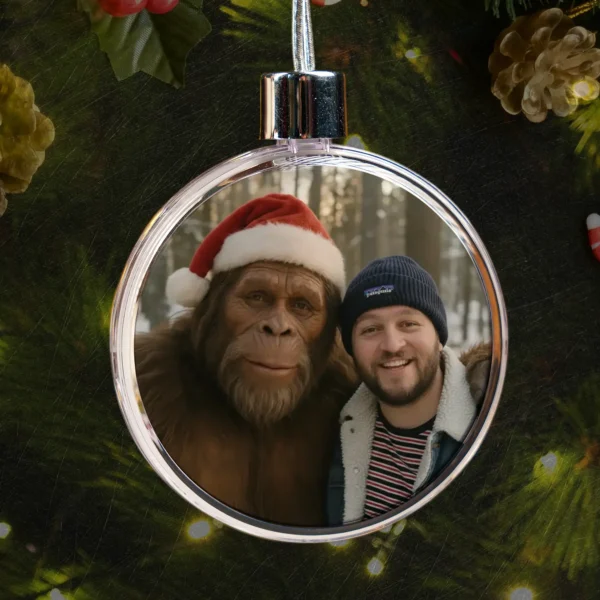Personalized Bigfoot Photo Christmas Ornament Custom Face & Text Gift