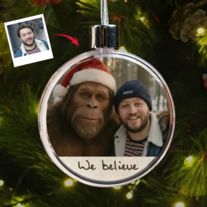 Personalized Bigfoot Photo Christmas Ornament Custom Face & Text Gift