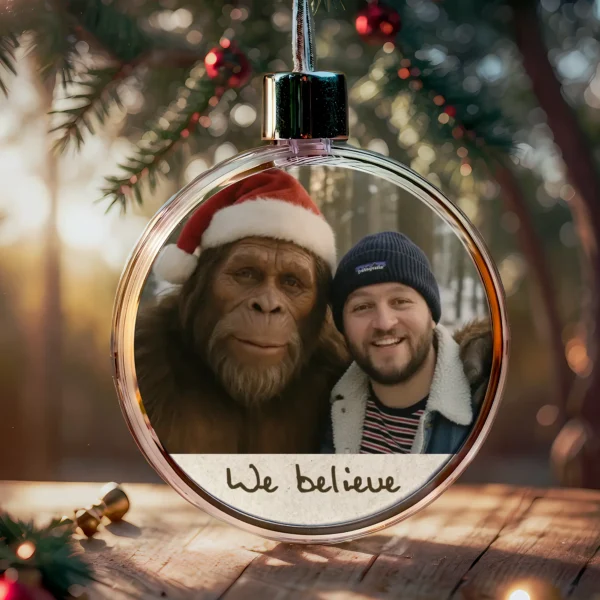 Personalized Bigfoot Photo Christmas Ornament Custom Face & Text Gift