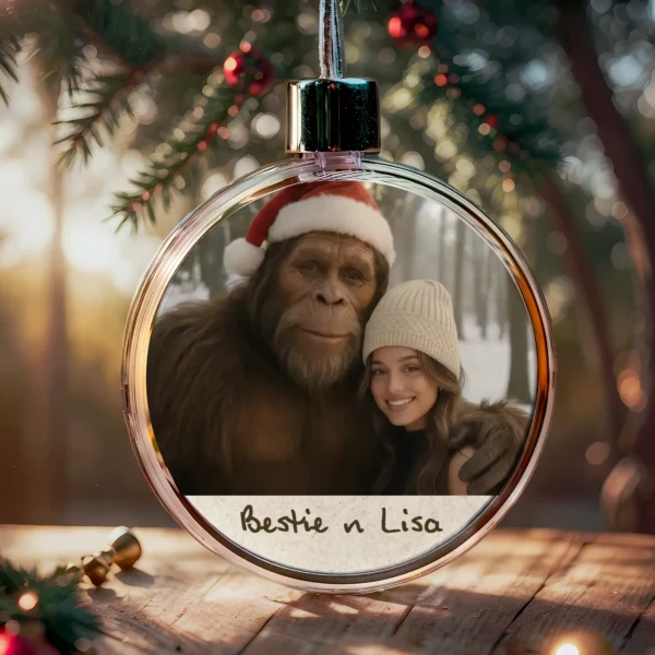 Personalized Bigfoot Photo Christmas Ornament Custom Face & Text Gift