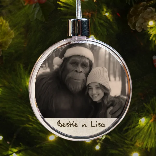 Personalized Bigfoot Photo Christmas Ornament Custom Face & Text Gift