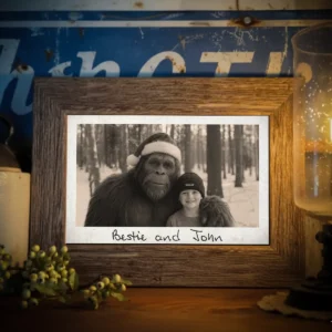 Personalized Bigfoot Photo Christmas Poster Custom Face & Text Wall Art