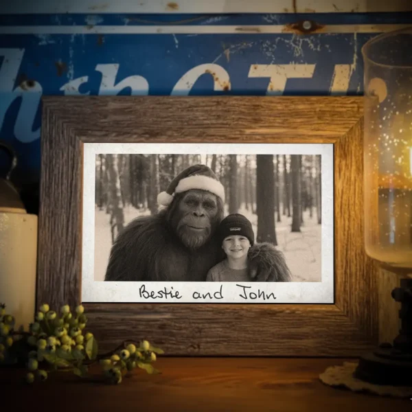 Personalized Bigfoot Photo Christmas Poster Custom Face & Text Wall Art