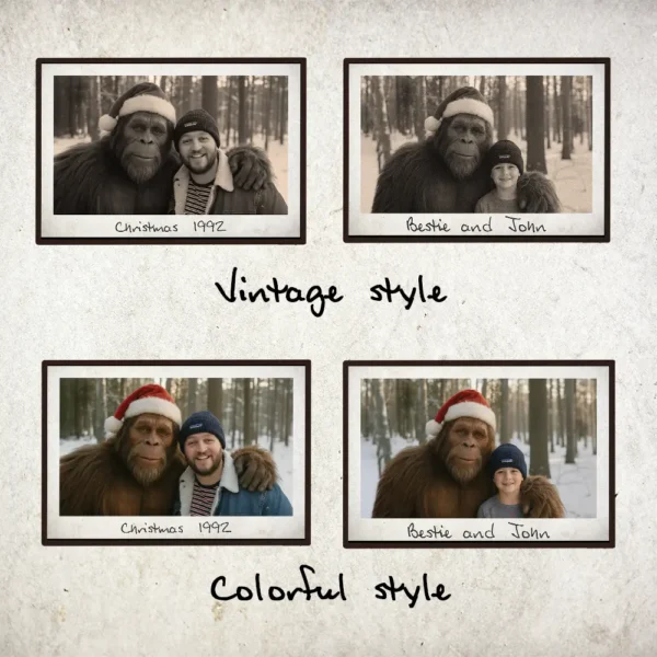Personalized Bigfoot Photo Christmas Poster | Custom Face & Text Wall Art - Image 4