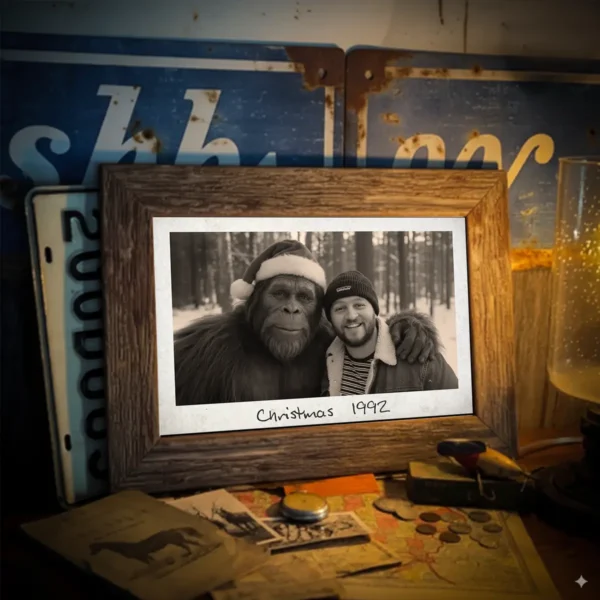 Personalized Bigfoot Photo Christmas Poster Custom Face & Text Wall Art