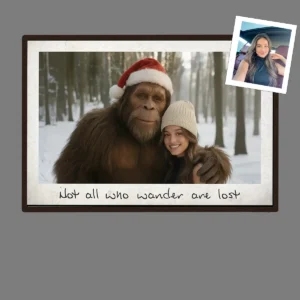 Personalized Bigfoot Photo Christmas Poster Custom Face & Text Wall Art