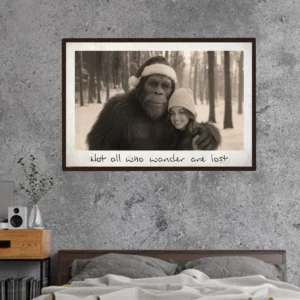 Personalized Bigfoot Photo Christmas Poster Custom Face & Text Wall Art