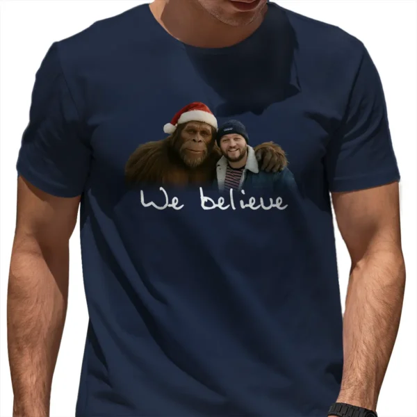 Personalized Bigfoot Photo Christmas Shirt Custom Face & Text Sasquatch Tee