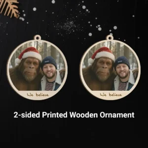 Personalized Bigfoot Photo Wooden Ornament Custom Face & Text Christmas Gift