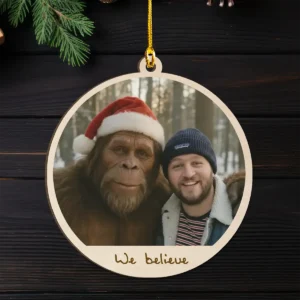 Personalized Bigfoot Photo Wooden Ornament Custom Face & Text Christmas Gift