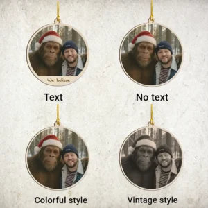 personalized bigfoot photo wooden ornament 3