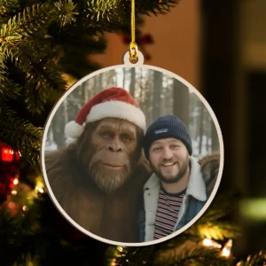 Personalized Bigfoot Photo Wooden Ornament Custom Face & Text Christmas Gift