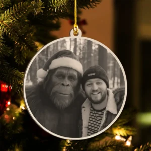 Personalized Bigfoot Photo Wooden Ornament Custom Face & Text Christmas Gift