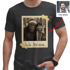 Personalized Bigfoot Polaroid Christmas Shirt Custom Photo & Text Vintage Tee
