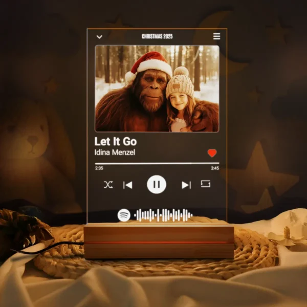 Personalized Bigfoot Spotify Plaque LED Light Custom Photo & Song 3D Lamp