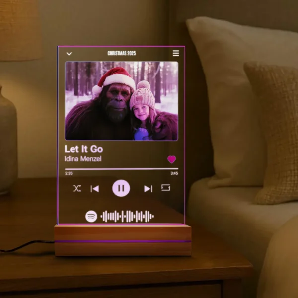 Personalized Bigfoot Spotify Plaque LED Light Custom Photo & Song 3D Lamp