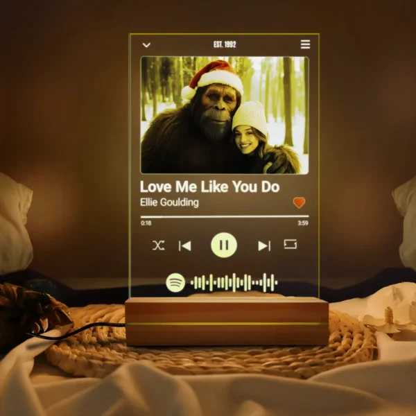 Personalized Bigfoot Spotify Plaque LED Light Custom Photo & Song 3D Lamp
