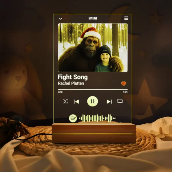 Personalized Bigfoot Spotify Plaque LED Light Custom Photo & Song 3D Lamp