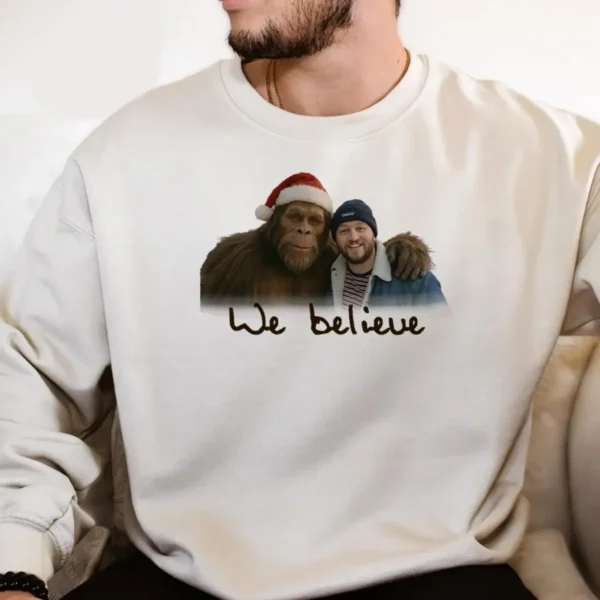 Get your funny personalized Bigfoot Christmas sweatshirt, a vintage custom Sasquatch pullover.