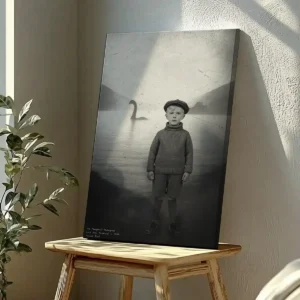 Personalized 1934 Nessie Canvas Custom Your Face in Vintage Loch Ness Monster Art