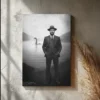 Personalized 1934 Nessie Canvas Custom Your Face in Vintage Loch Ness Monster Art