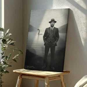 Personalized 1934 Nessie Canvas Custom Your Face in Vintage Loch Ness Monster Art