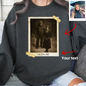 Custom Personalized Bigfoot Photo 1920s Sweatshirt Vintage