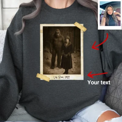 Custom Personalized Bigfoot Photo 1920s Sweatshirt Vintage