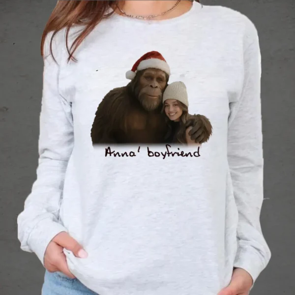 Personalized Bigfoot Photo Christmas Long Sleeve Tee Funny Custom