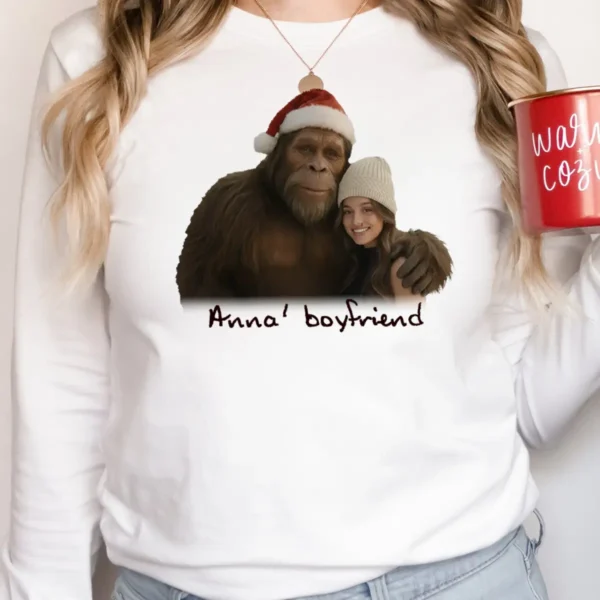 Personalized Bigfoot Photo Christmas Long Sleeve Tee Funny Custom
