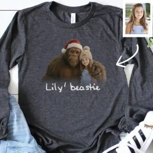 Personalized Bigfoot Photo Christmas Long Sleeve Tee | Funny Custom Sasquatch Crewneck 21 Personalized Bigfoot Photo Christmas Long Sleeve Tee Funny Custom