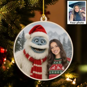 Personalized Christmas Yeti Wooden Ornament, Classic 1964 Stop-Motion Movie Custom