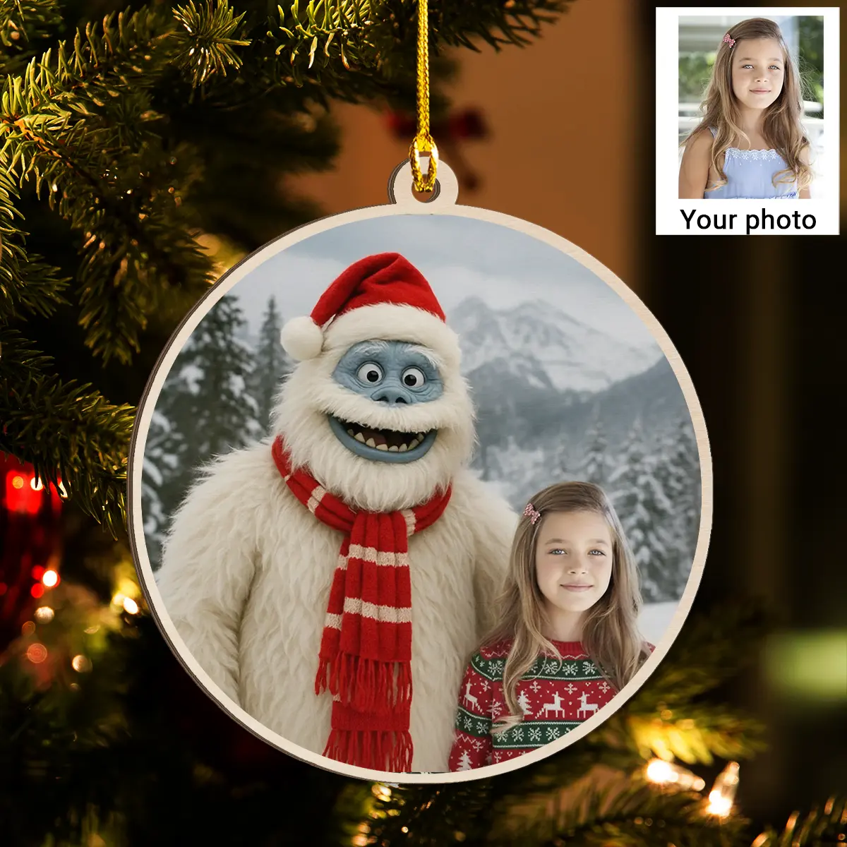 Personalized Christmas Yeti Wooden Ornament | Classic 1964 Stop-Motion Movie Custom Gift 10 Personalized Christmas Yeti Wooden Ornament, Classic 1964 Stop-Motion Movie Custom