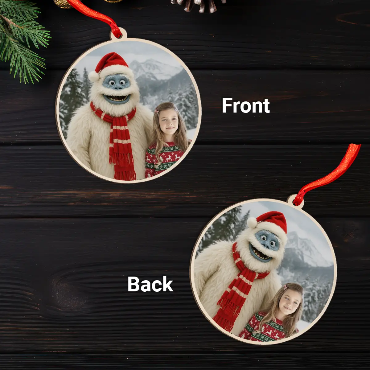 Personalized Christmas Yeti Wooden Ornament | Classic 1964 Stop-Motion Movie Custom Gift 12 Personalized Christmas Yeti Wooden Ornament, Classic 1964 Stop-Motion Movie Custom