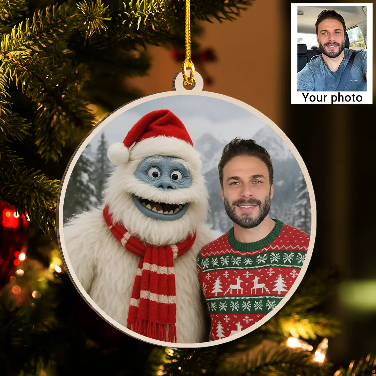 Personalized Christmas Yeti Wooden Ornament | Classic 1964 Stop-Motion Movie Custom Gift 5 Personalized Christmas Yeti Wooden Ornament, Classic 1964 Stop-Motion Movie Custom