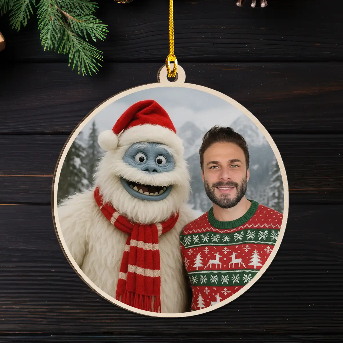 Personalized Christmas Yeti Wooden Ornament | Classic 1964 Stop-Motion Movie Custom Gift 6 Personalized Christmas Yeti Wooden Ornament, Classic 1964 Stop-Motion Movie Custom