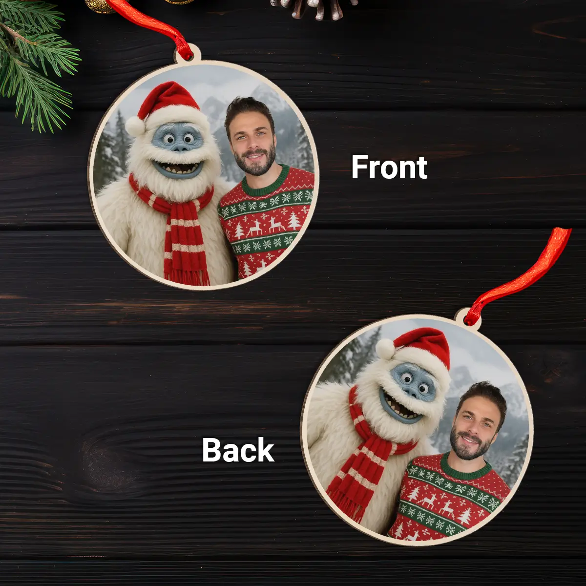 Personalized Christmas Yeti Wooden Ornament | Classic 1964 Stop-Motion Movie Custom Gift 7 Personalized Christmas Yeti Wooden Ornament, Classic 1964 Stop-Motion Movie Custom