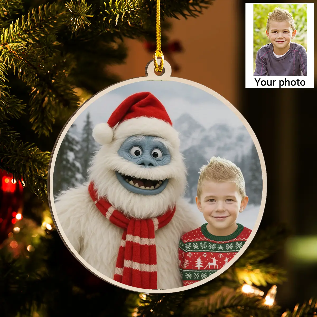 Personalized Christmas Yeti Wooden Ornament | Classic 1964 Stop-Motion Movie Custom Gift 8 Personalized Christmas Yeti Wooden Ornament, Classic 1964 Stop-Motion Movie Custom